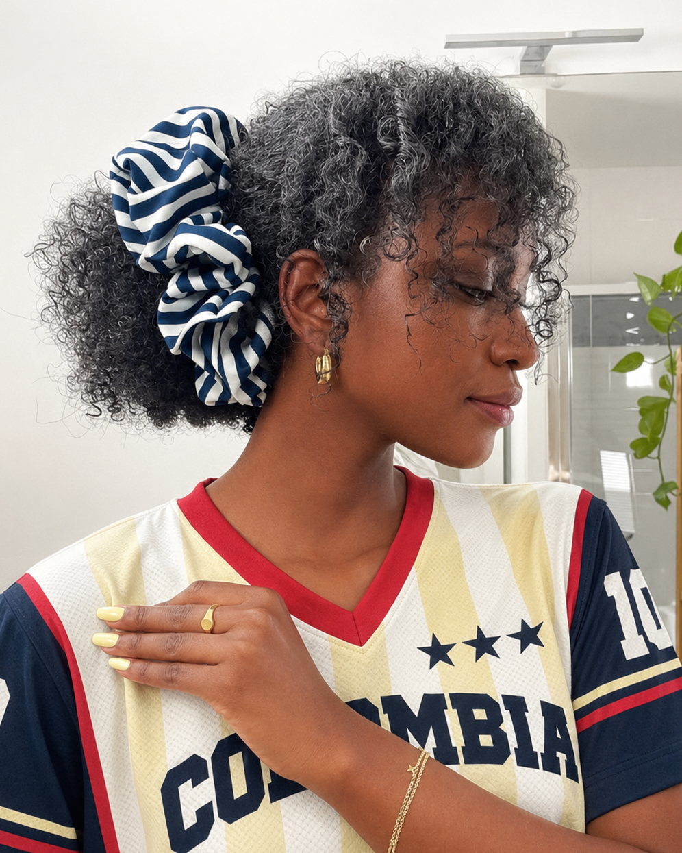Scrunchie xxl rayas azul