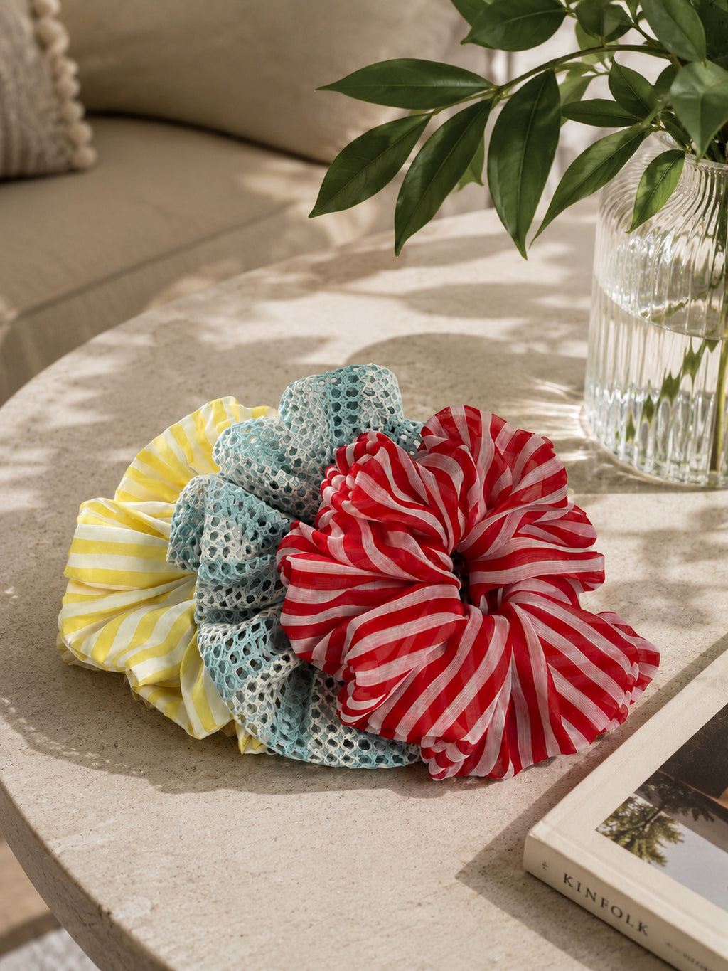 Scrunchie xxl rayas amarillo