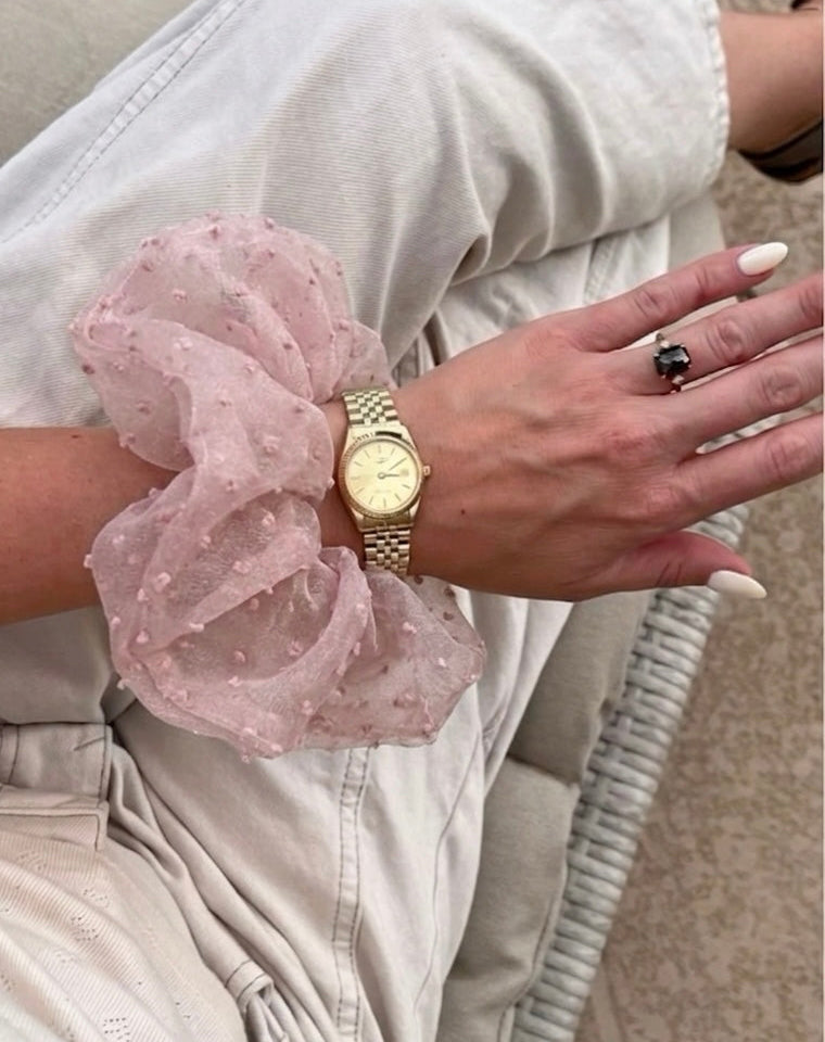 Scrunchie XXL Organza rosa