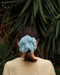 Scrunchie xxl tejido azul