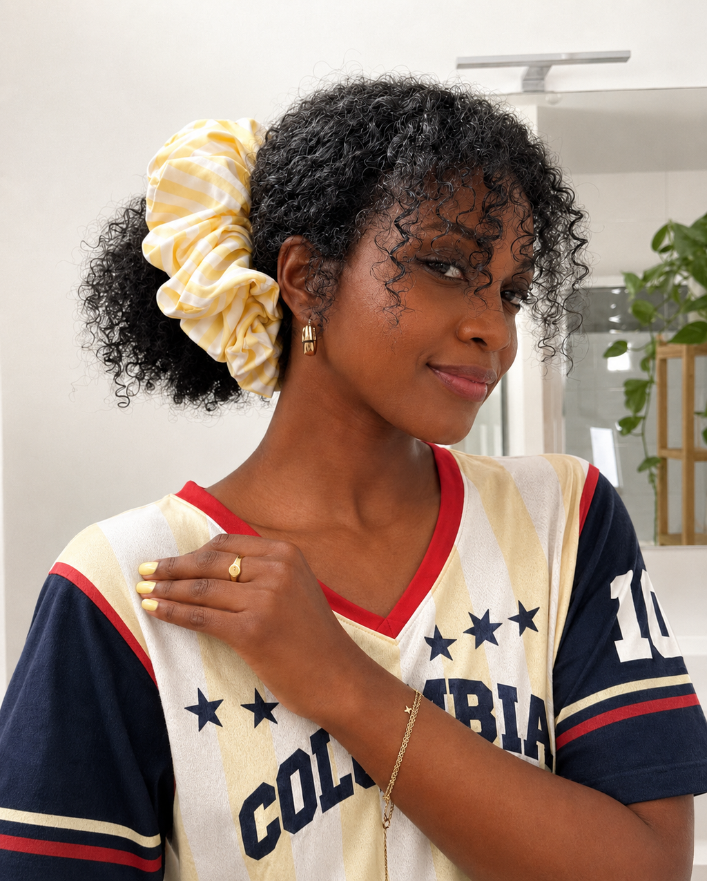 Scrunchie xxl rayas amarillo