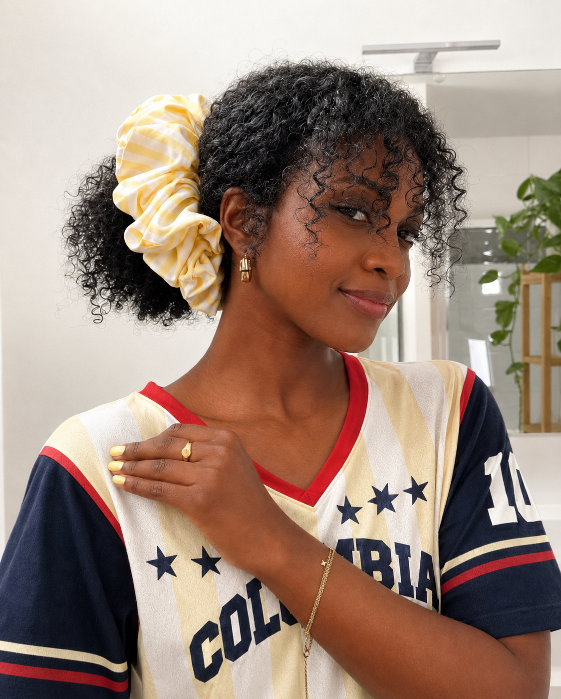 Scrunchie xxl rayas amarillo