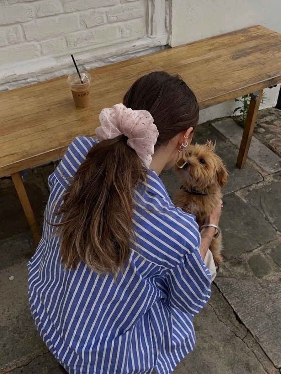 Scrunchie XXL Organza rosa