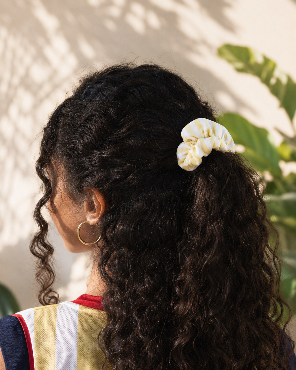 Scrunchie pequeño rayas amarillo